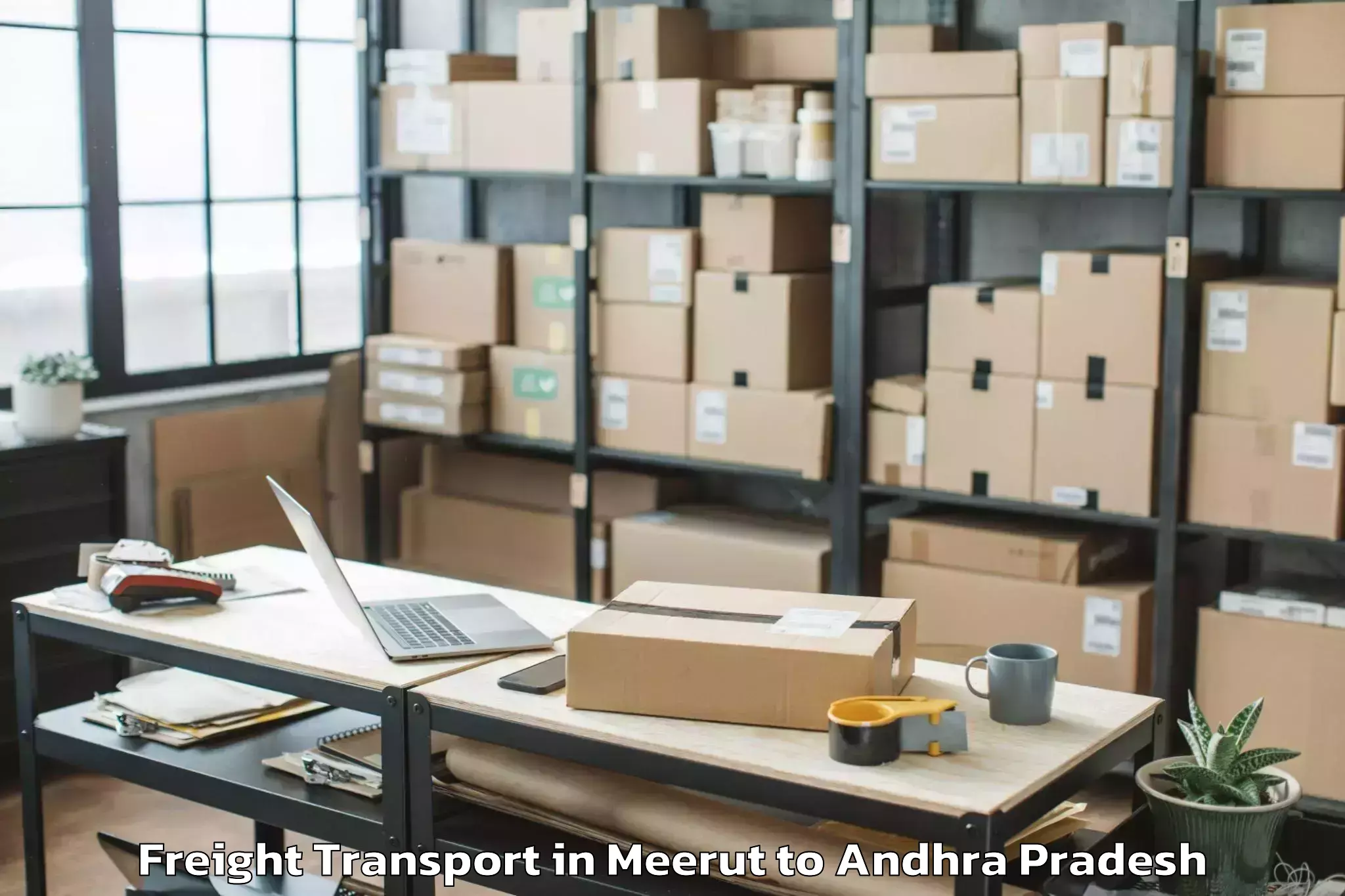 Affordable Meerut to Gangavaram Freight Transport